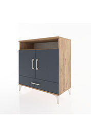 Hyperion Şifonyer 3 Raflı Tek Çekmeceli 2 Kapaklı 88x44x96 Çam-Antrasit