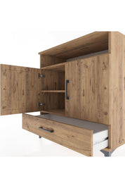 Hyperion Şifonyer 3 Raflı Tek Çekmeceli 2 Kapaklı 88x44x96 Çam-Çam