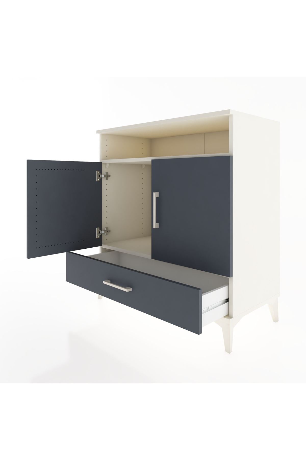 Hyperion Şifonyer 2 Raflı Tek Çekmeceli 2 Kapaklı 88x44x96 Aytaşı-Antrasit