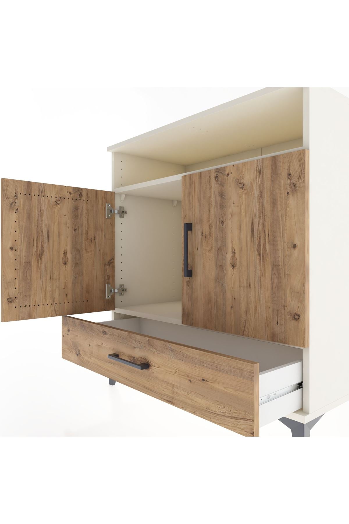 Hyperion Şifonyer 2 Raflı Tek Çekmeceli 2 Kapaklı 88x44x96 Aytaşı-Çam