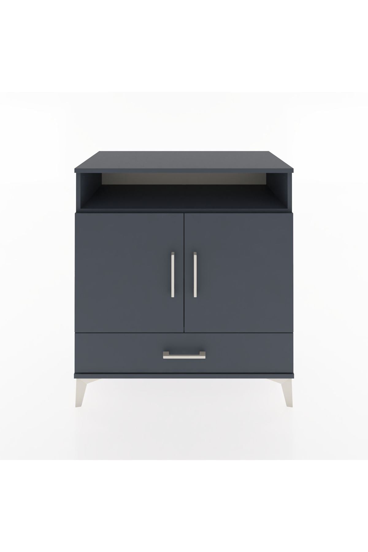 Hyperion Şifonyer 2 Raflı Tek Çekmeceli 2 Kapaklı 88x44x96 Antrasit-Antrasit