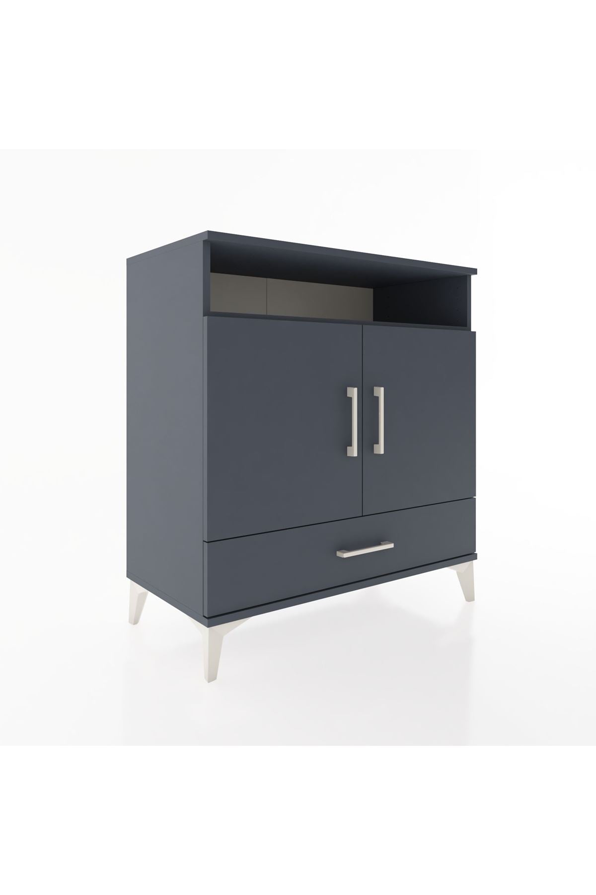 Hyperion Şifonyer 2 Raflı Tek Çekmeceli 2 Kapaklı 88x44x96 Antrasit-Antrasit