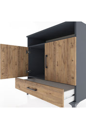 Hyperion Şifonyer 2 Raflı Tek Çekmeceli 2 Kapaklı 88x44x96 Antrasit-Çam