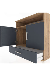 Hyperion Şifonyer 2 Raflı Tek Çekmeceli 2 Kapaklı 88x44x96 Çam-Antrasit