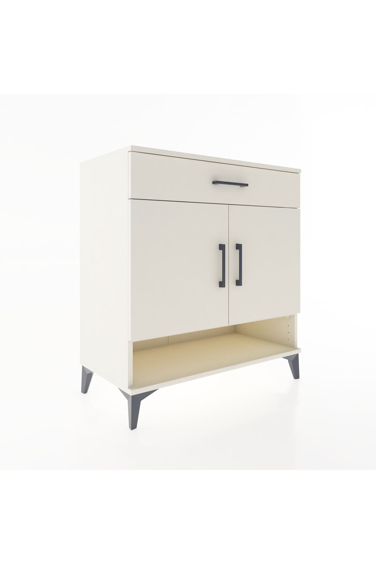 Hyperion Şifonyer 3 Raflı Tek Çekmeceli 2 Kapaklı 88x44x96 Aytaşı-Aytaşı