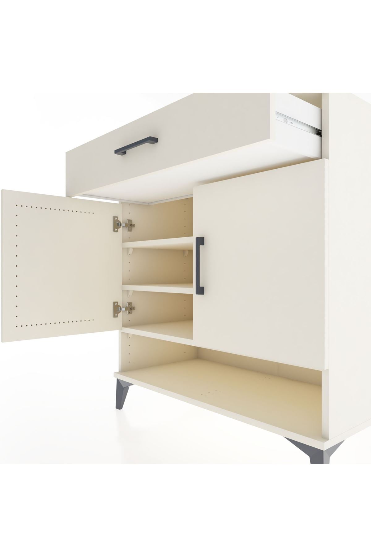 Hyperion Şifonyer 3 Raflı Tek Çekmeceli 2 Kapaklı 88x44x96 Aytaşı-Aytaşı