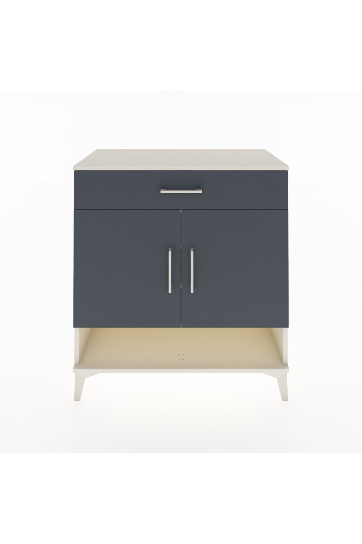 Hyperion Şifonyer 3 Raflı Tek Çekmeceli 2 Kapaklı 88x44x96 Aytaşı-Antrasit