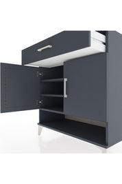 Hyperion Şifonyer 3 Raflı Tek Çekmeceli 2 Kapaklı 88x44x96 Antrasit-Antrasit