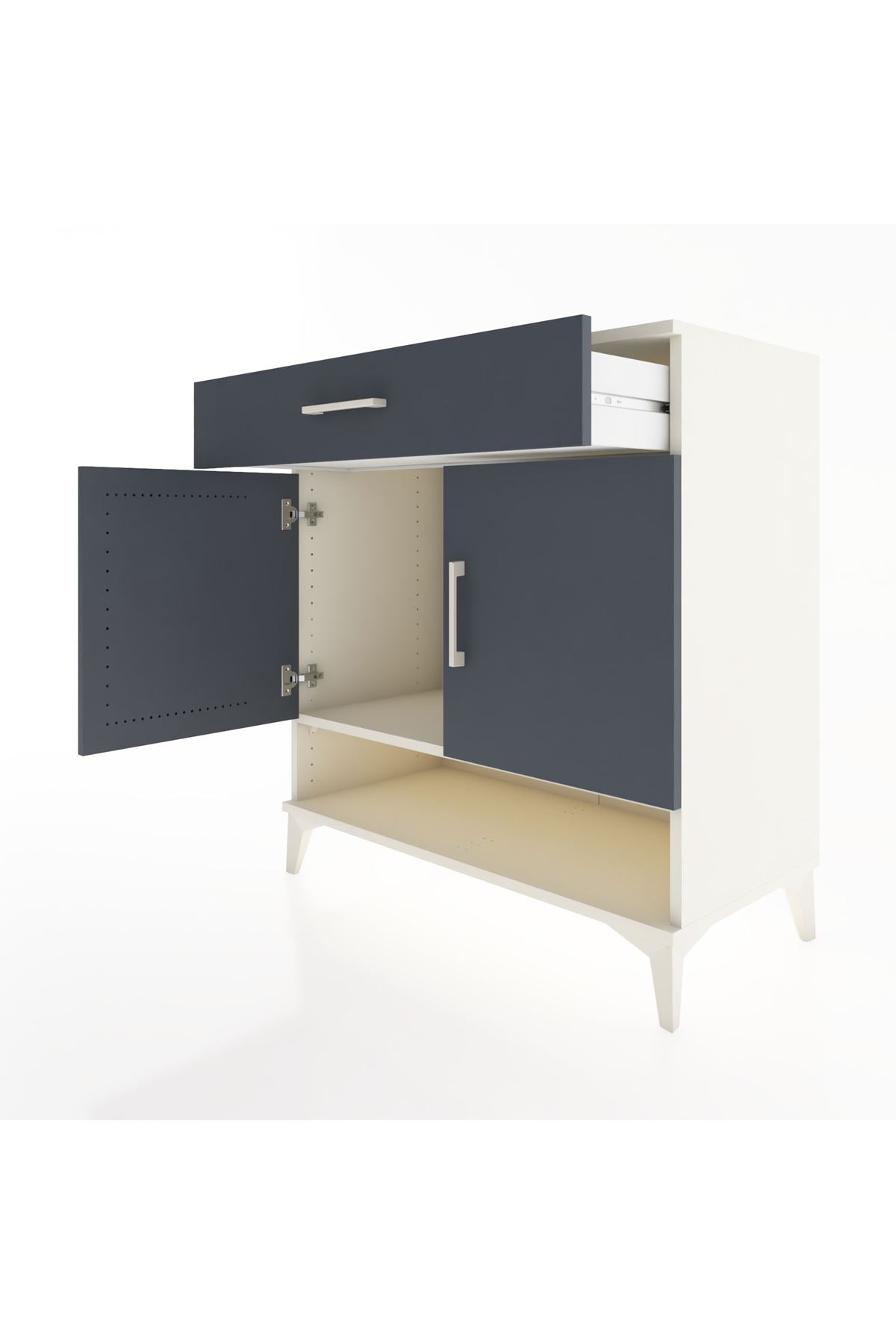 Hyperion Şifonyer Tek Raflı Tek Çekmeceli 2 Kapaklı 88x44x96 Aytaşı-Antrasit