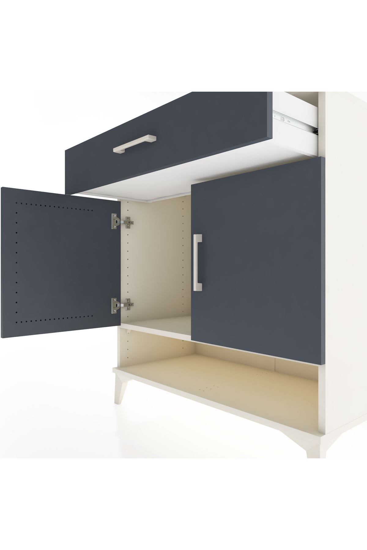 Hyperion Şifonyer Tek Raflı Tek Çekmeceli 2 Kapaklı 88x44x96 Aytaşı-Antrasit