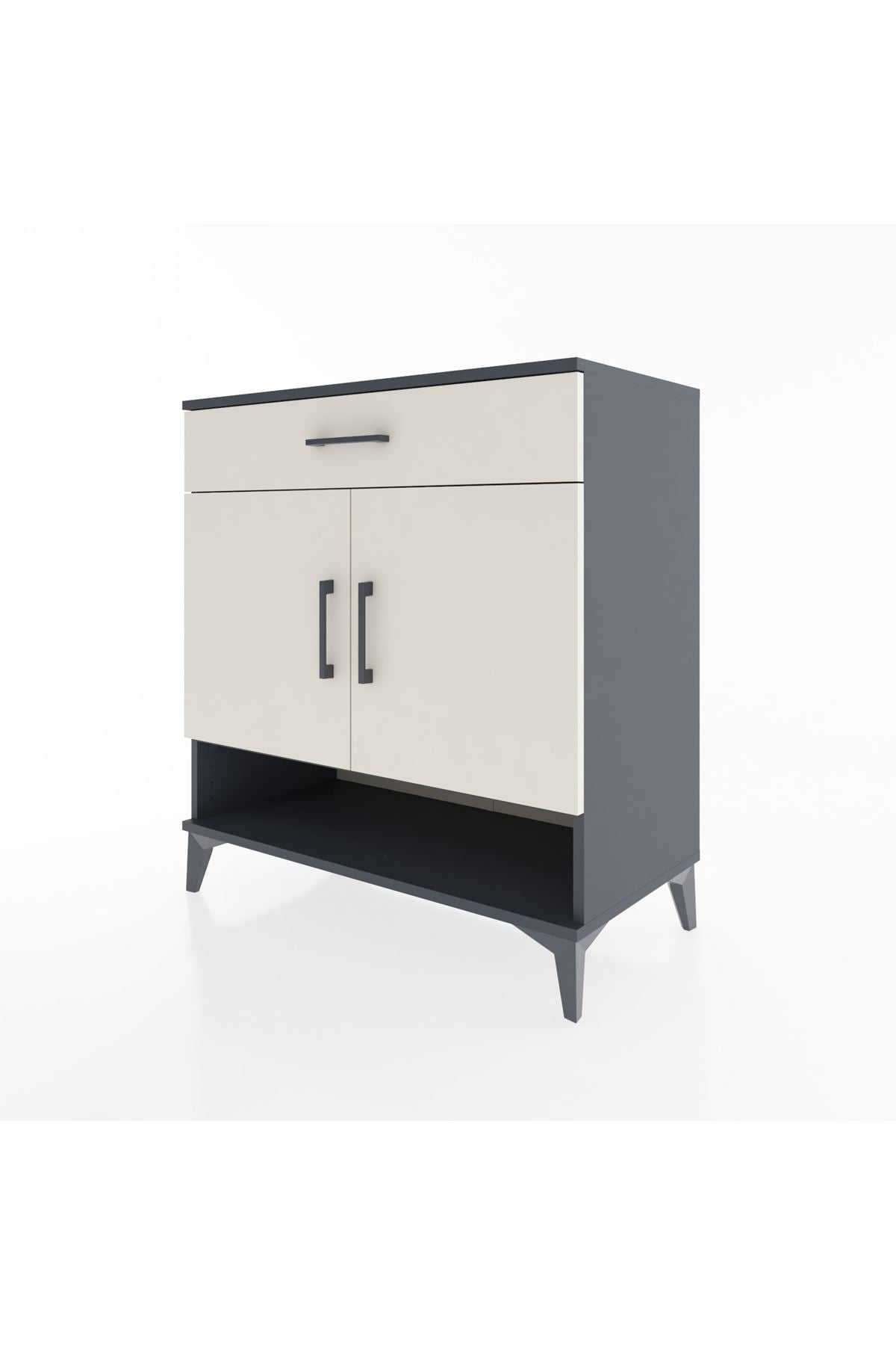 Hyperion Şifonyer Tek Raflı Tek Çekmeceli 2 Kapaklı 88x44x96 Antrasit-Aytaşı