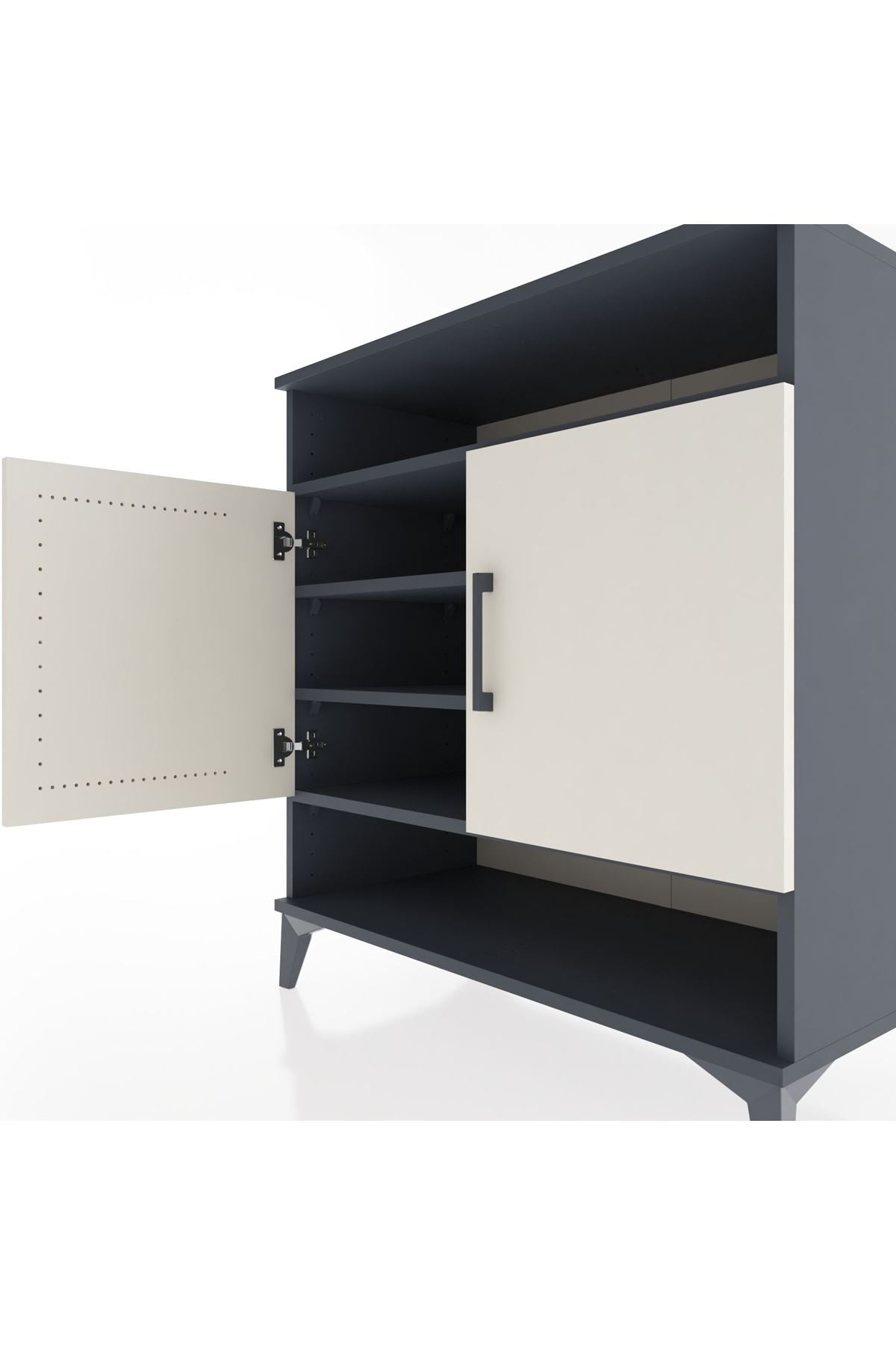 Hyperion Şifonyer 4 Raflı 2 Kapaklı 88x44x96 Antrasit-Aytaşı