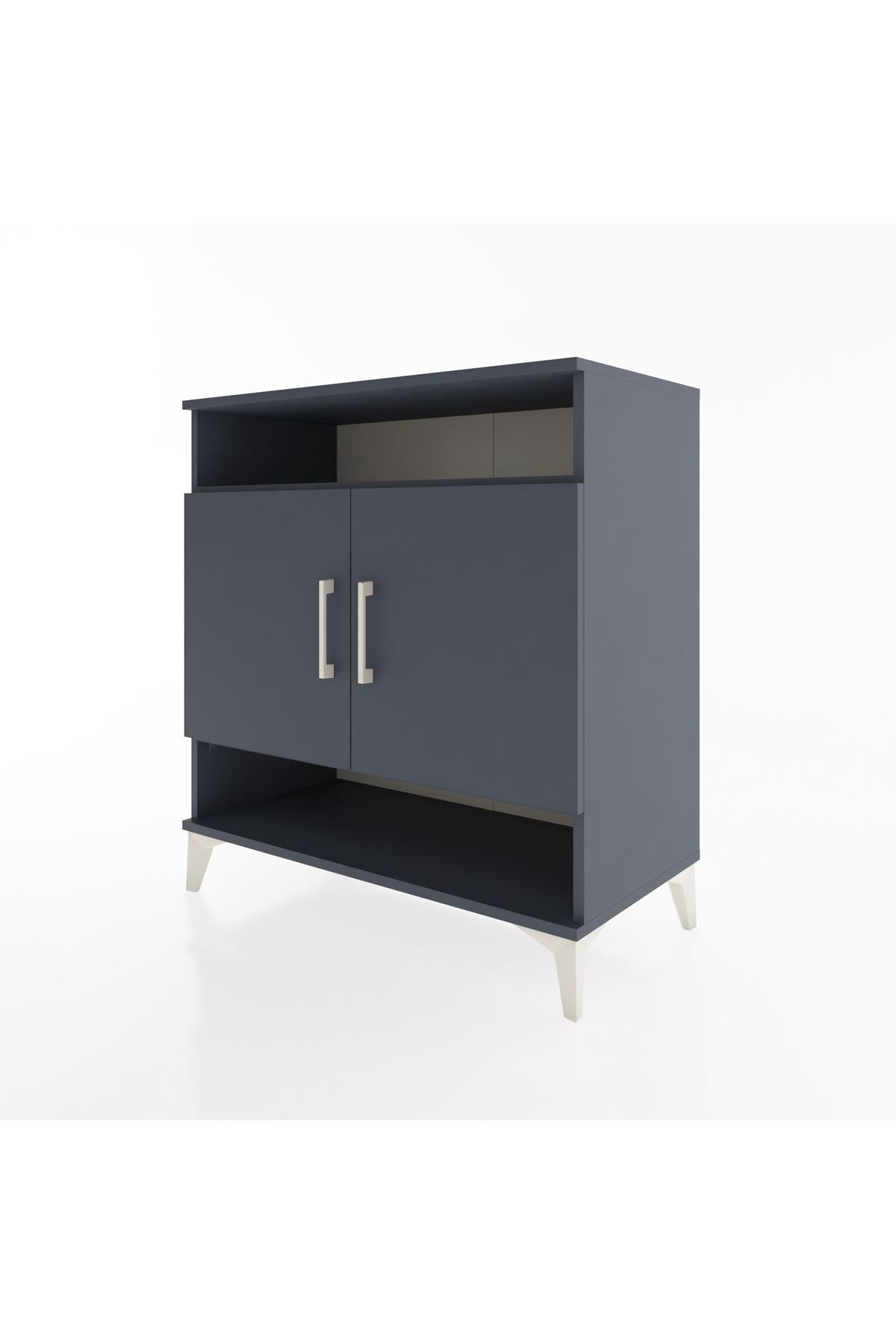 Hyperion Şifonyer 4 Raflı 2 Kapaklı 88x44x96 Antrasit-Antrasit