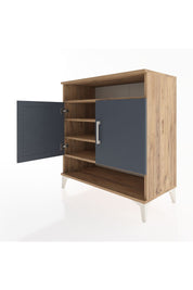 Hyperion Şifonyer 4 Raflı 2 Kapaklı 88x44x96 Çam-Antrasit