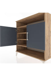 Hyperion Şifonyer 4 Raflı 2 Kapaklı 88x44x96 Çam-Antrasit