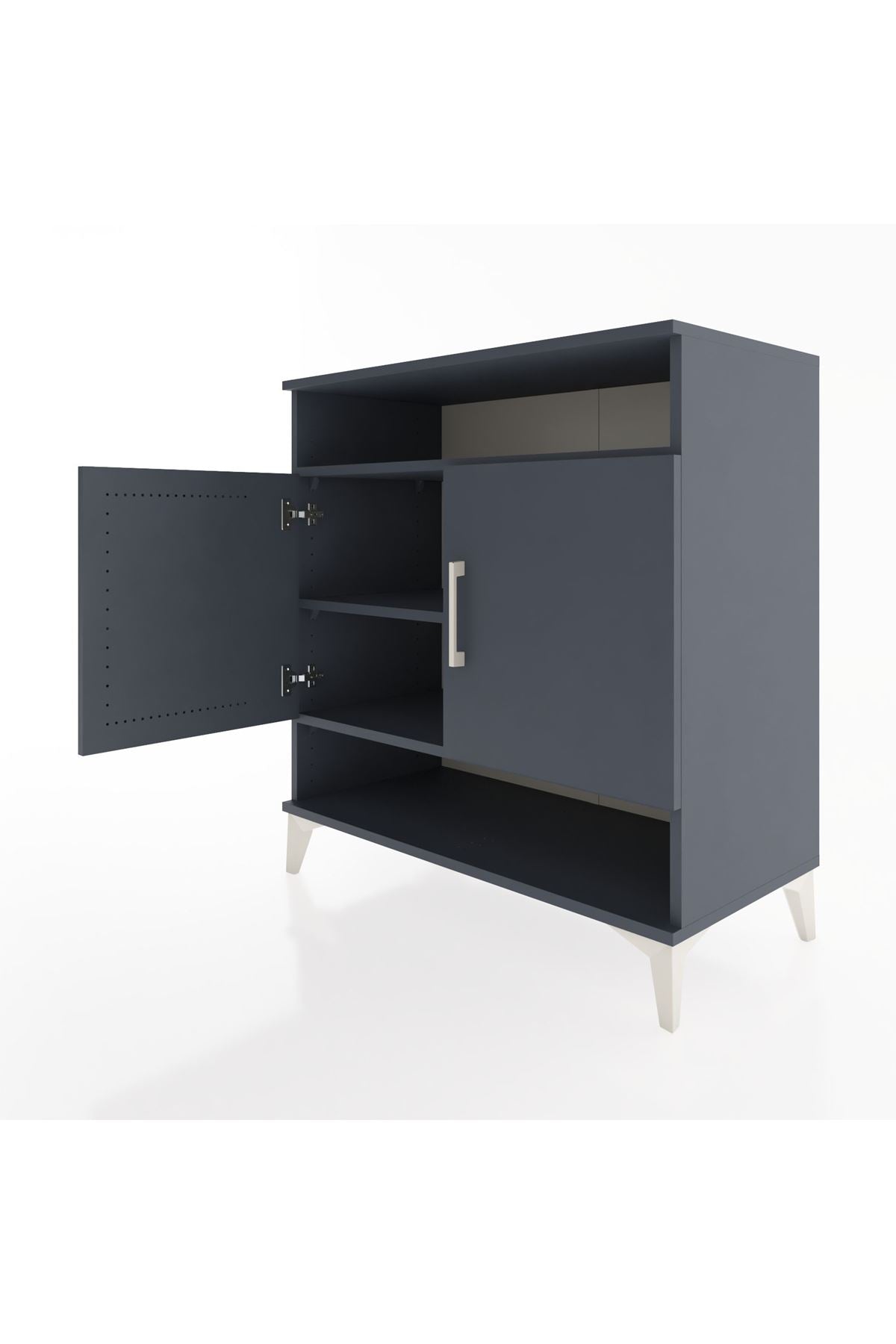 Hyperion Şifonyer 3 Raflı 2 Kapaklı 88x44x96 Antrasit-Antrasit