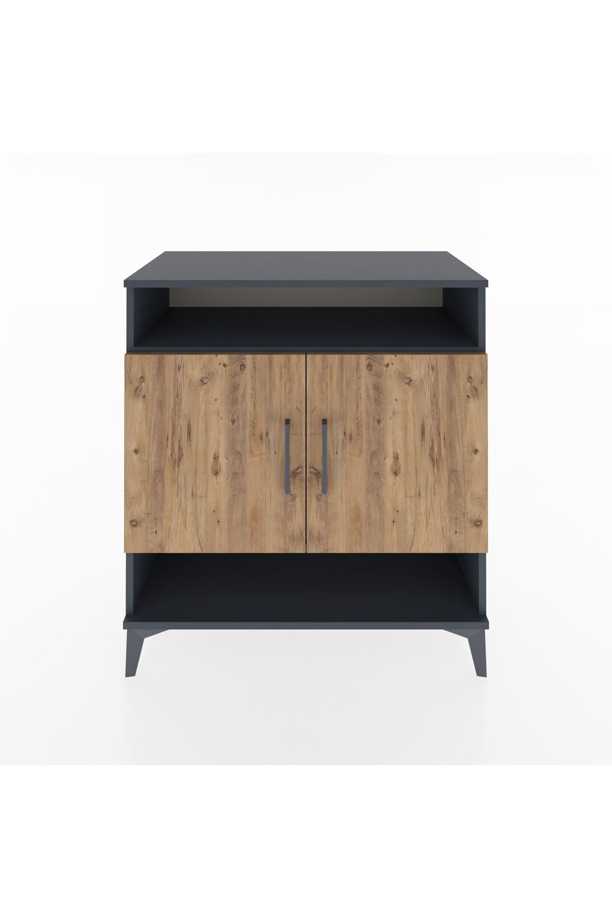 Hyperion Şifonyer 3 Raflı 2 Kapaklı 88x44x96 Antrasit-Çam