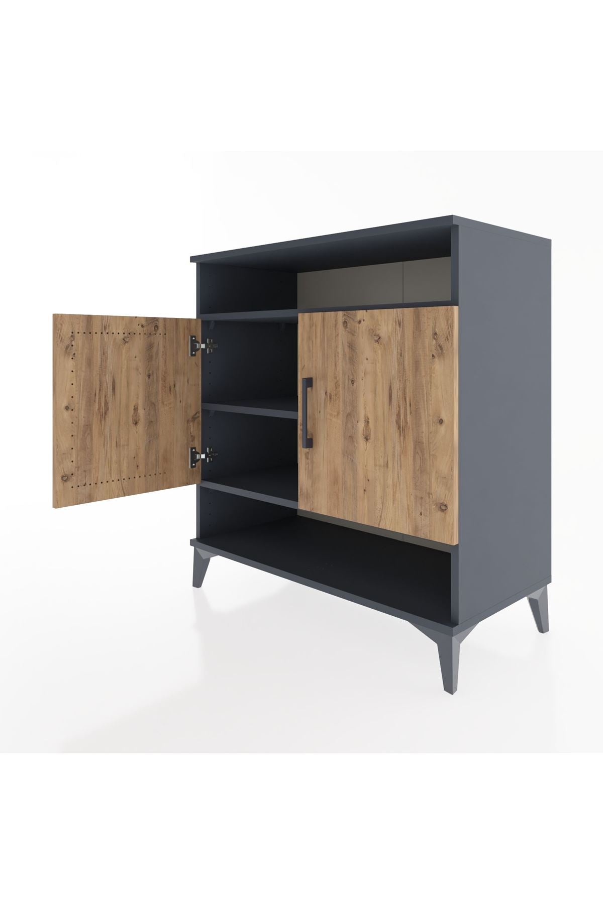 Hyperion Şifonyer 3 Raflı 2 Kapaklı 88x44x96 Antrasit-Çam
