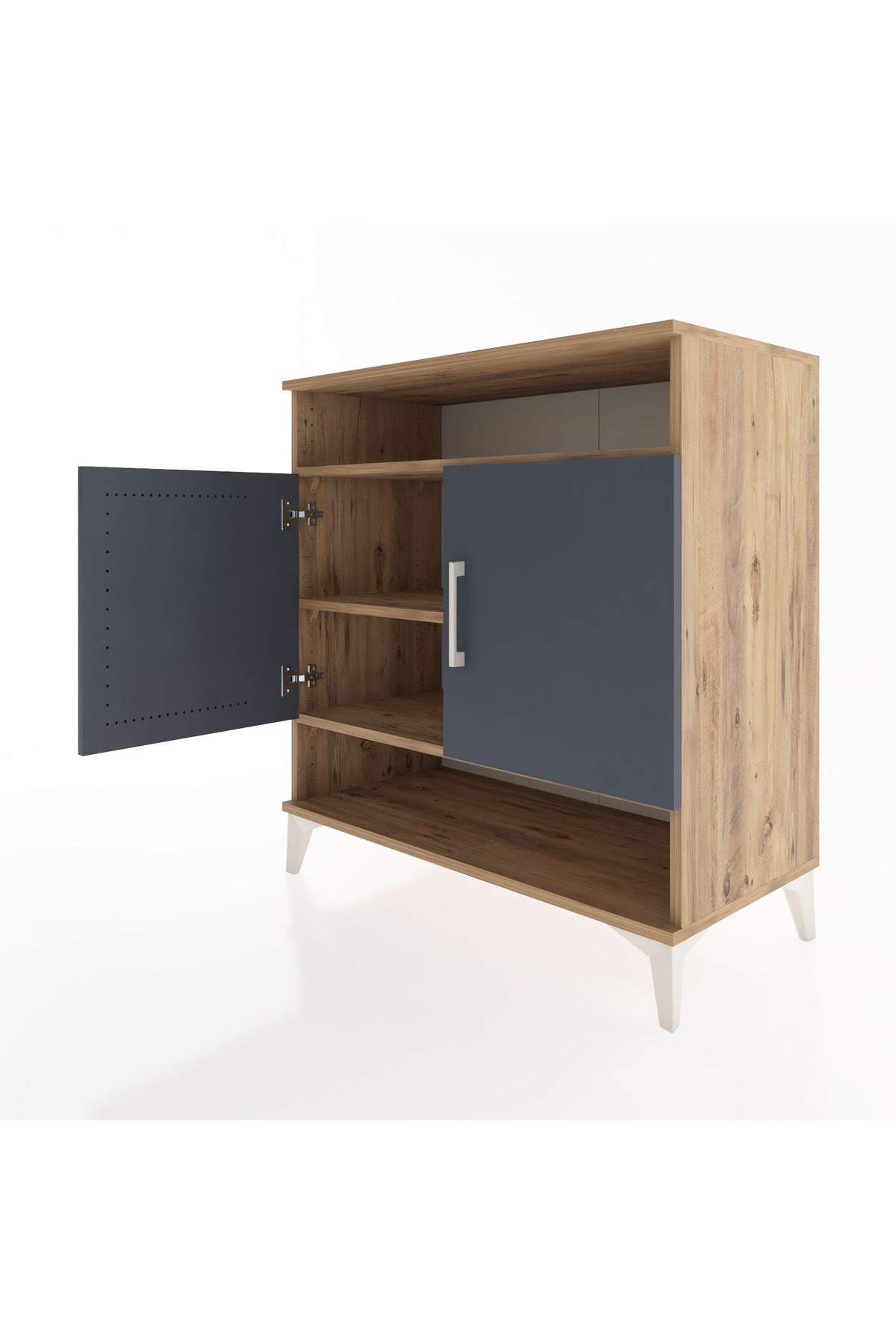 Hyperion Şifonyer 3 Raflı 2 Kapaklı 88x44x96 Çam-Antrasit