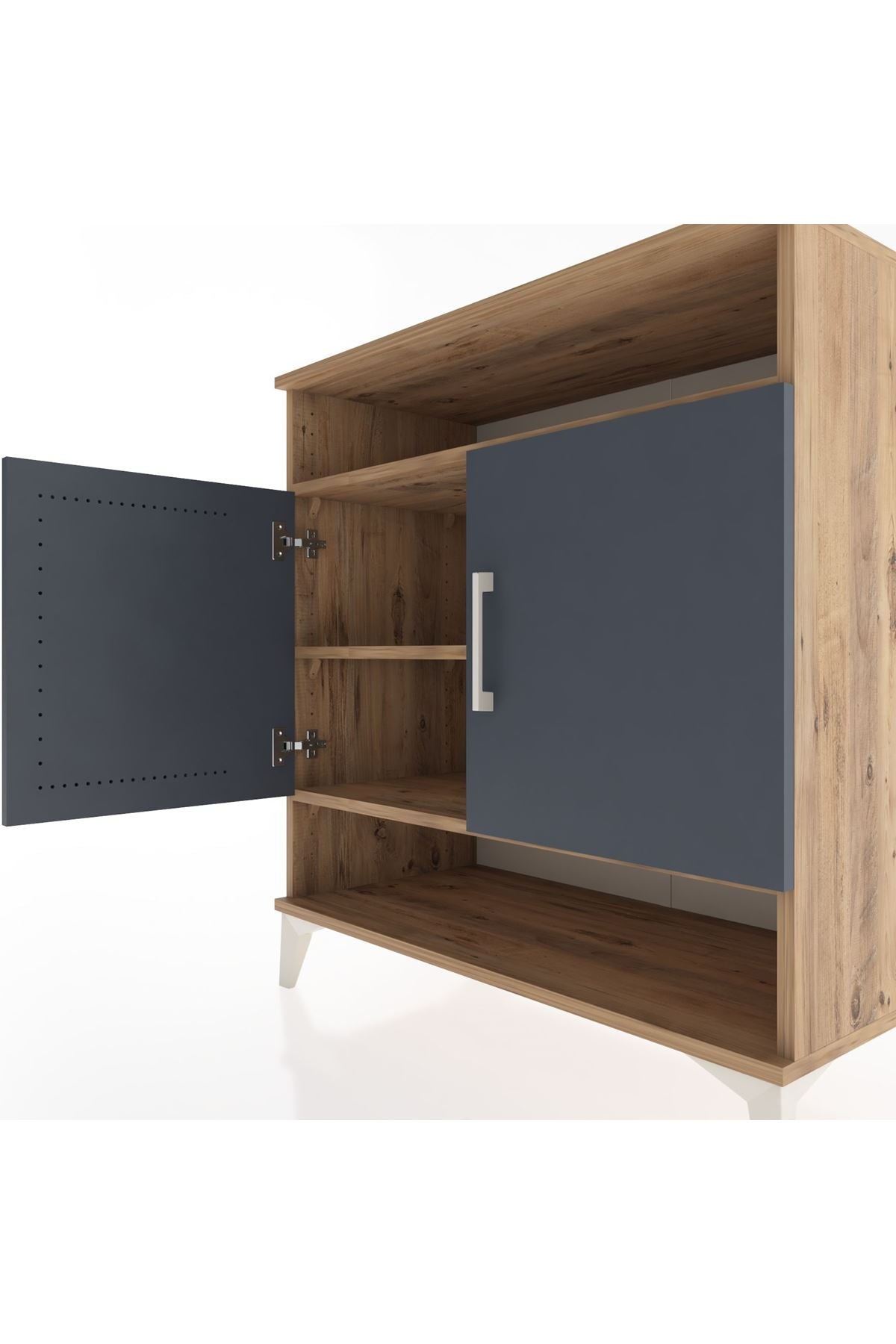 Hyperion Şifonyer 3 Raflı 2 Kapaklı 88x44x96 Çam-Antrasit