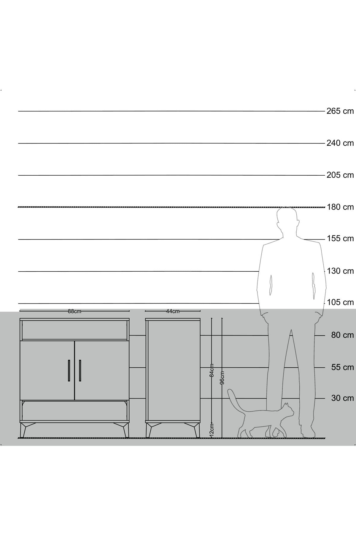 Hyperion Şifonyer 2 Raflı 2 Kapaklı 88x44x96 Aytaşı-Antrasit
