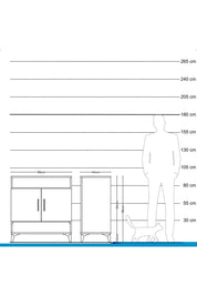 Hyperion Şifonyer 2 Raflı 2 Kapaklı 88x44x96 Antrasit-Çam