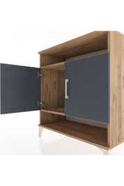 Hyperion Şifonyer 2 Raflı 2 Kapaklı 88x44x96 Çam-Antrasit