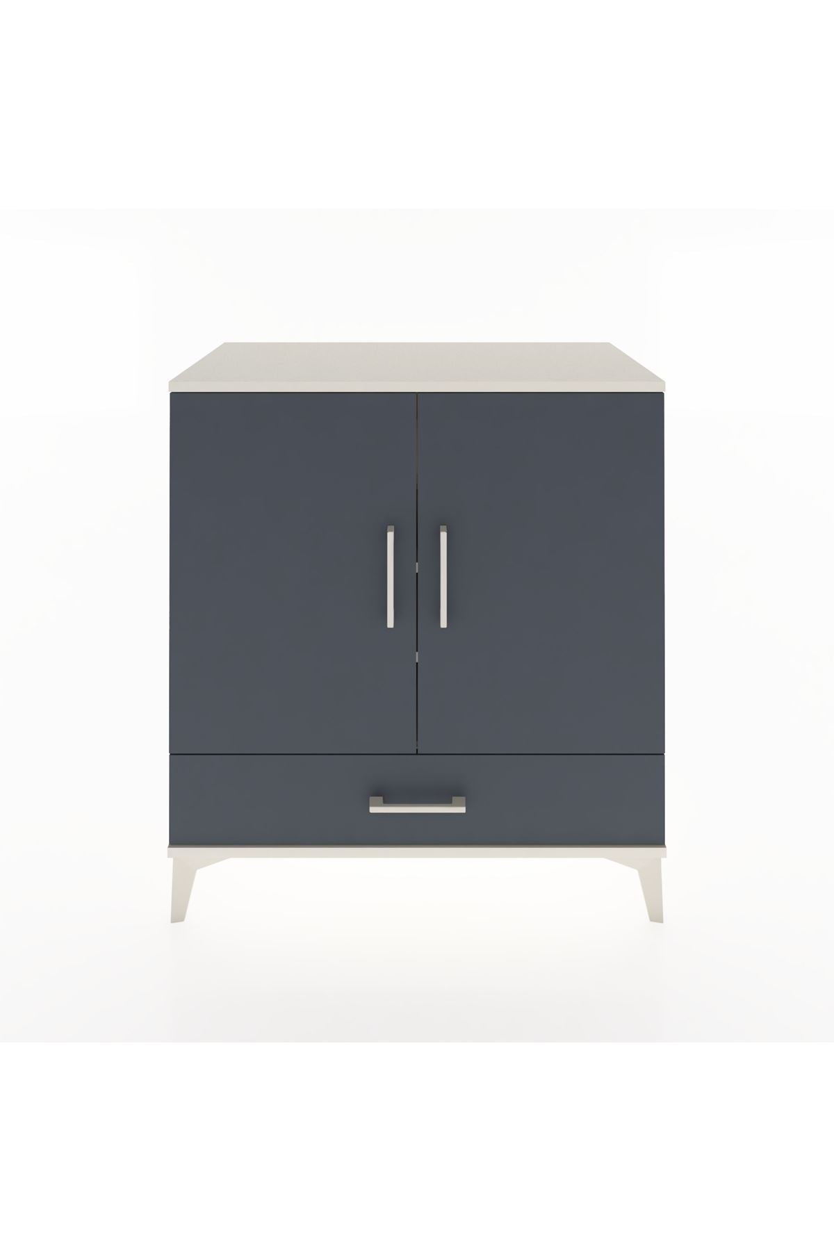 Hyperion Şifonyer 4 Raflı Tek Çekmeceli 2 Kapaklı 88x44x96 Aytaşı-Antrasit