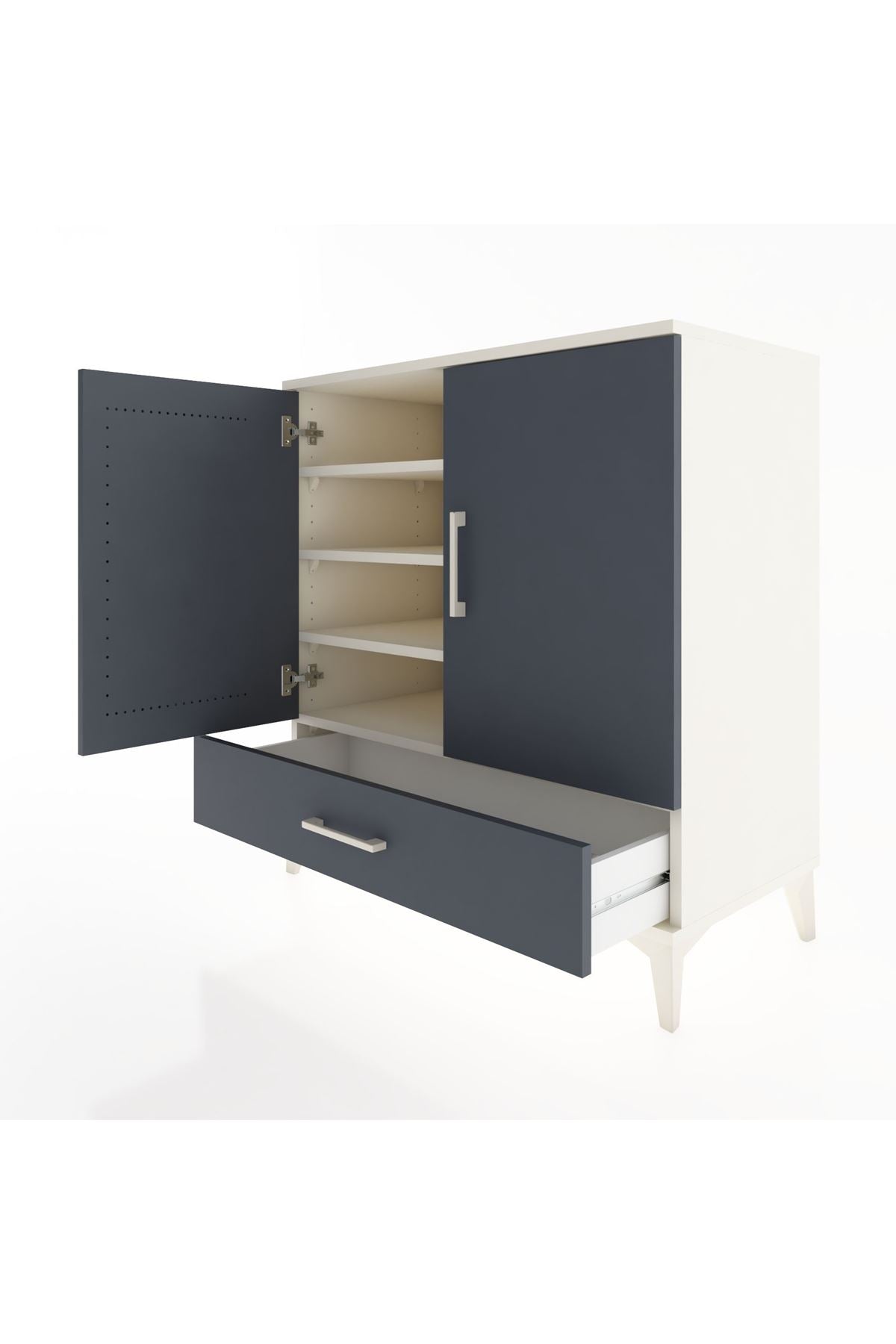 Hyperion Şifonyer 4 Raflı Tek Çekmeceli 2 Kapaklı 88x44x96 Aytaşı-Antrasit