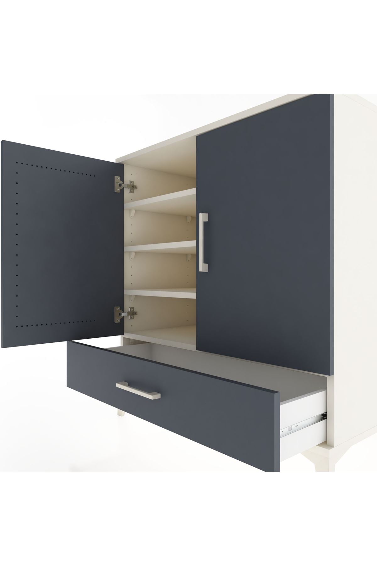 Hyperion Şifonyer 4 Raflı Tek Çekmeceli 2 Kapaklı 88x44x96 Aytaşı-Antrasit