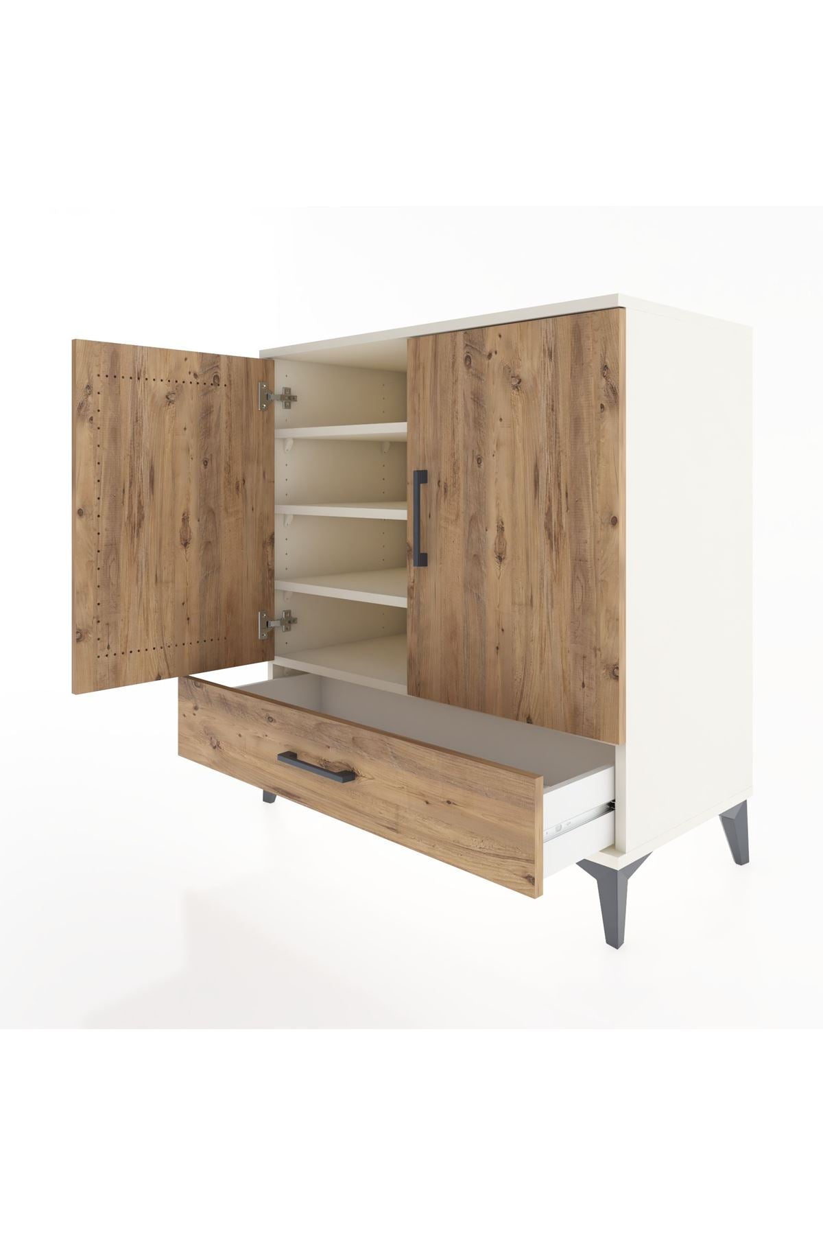 Hyperion Şifonyer 4 Raflı Tek Çekmeceli 2 Kapaklı 88x44x96 Aytaşı-Çam