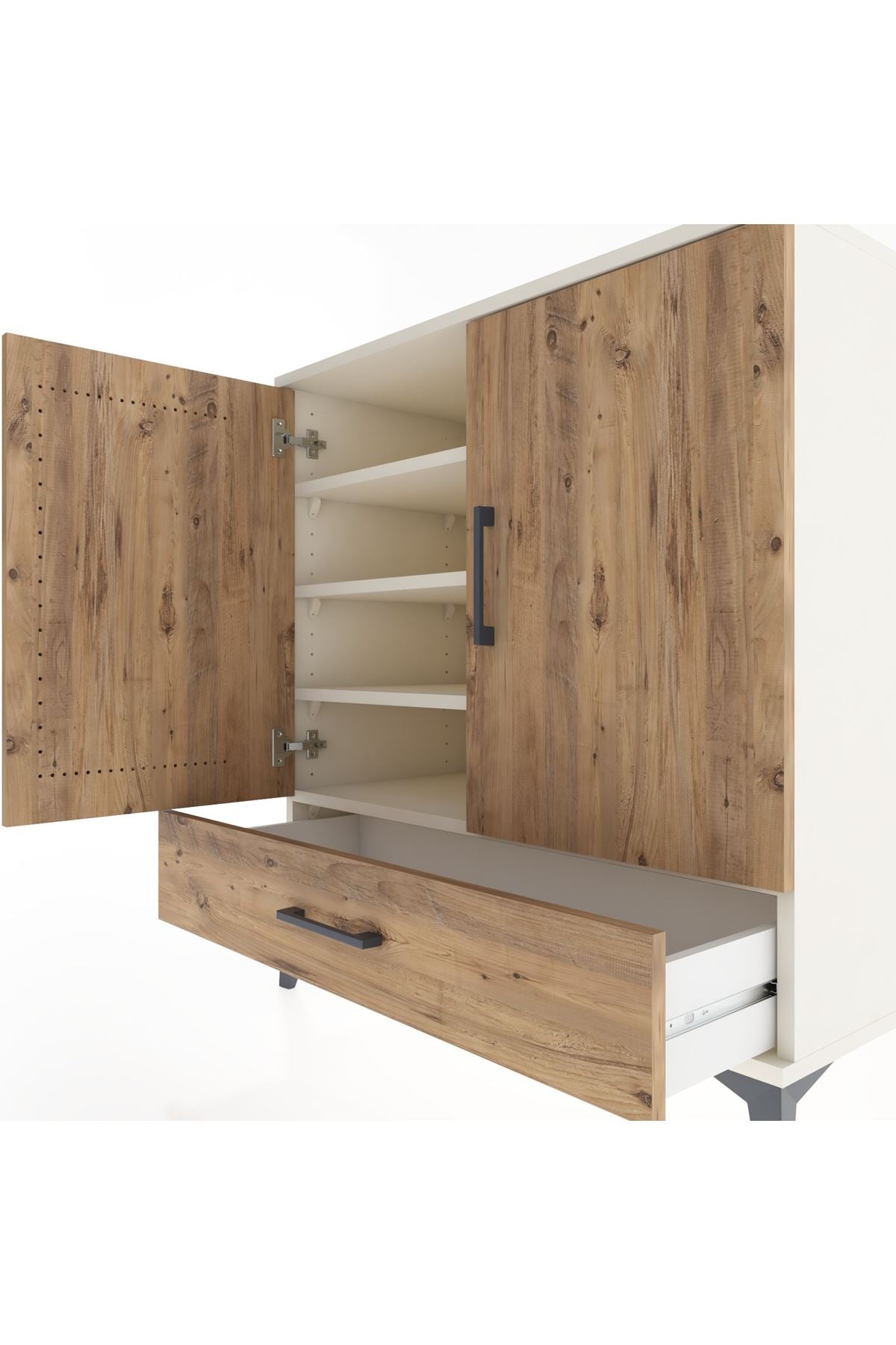 Hyperion Şifonyer 4 Raflı Tek Çekmeceli 2 Kapaklı 88x44x96 Aytaşı-Çam