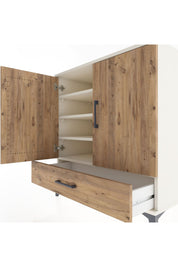 Hyperion Şifonyer 4 Raflı Tek Çekmeceli 2 Kapaklı 88x44x96 Aytaşı-Çam