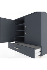 Hyperion Şifonyer 4 Raflı Tek Çekmeceli 2 Kapaklı 88x44x96 Antrasit-Antrasit