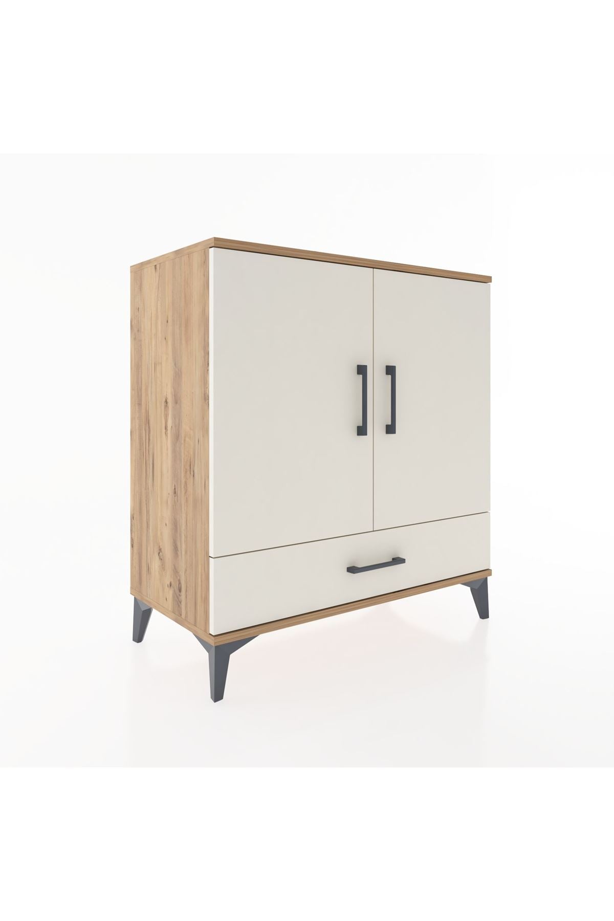 Hyperion Şifonyer 4 Raflı Tek Çekmeceli 2 Kapaklı 88x44x96 Çam-Aytaşı