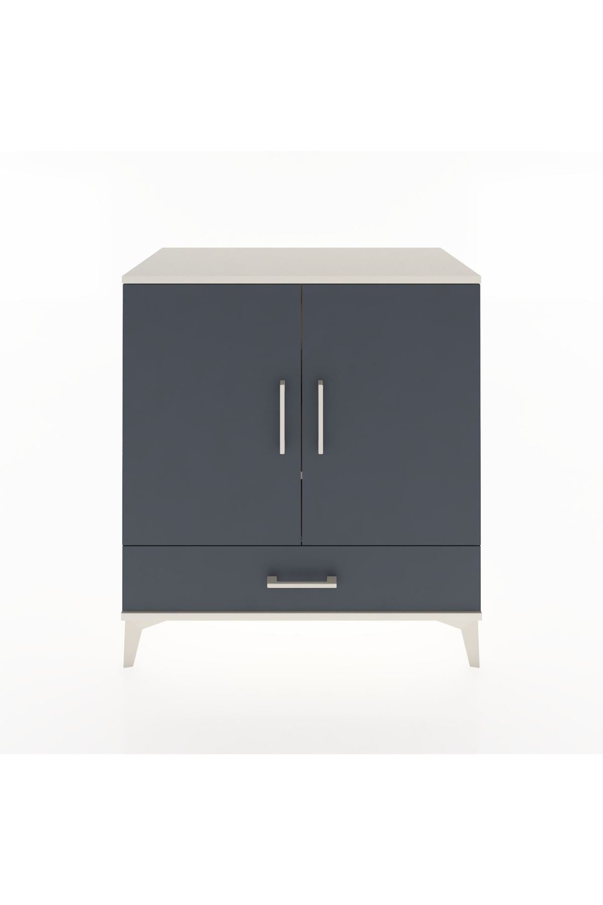 Hyperion Şifonyer 3 Raflı Tek Çekmeceli 2 Kapaklı 88x44x96 Aytaşı-Antrasit