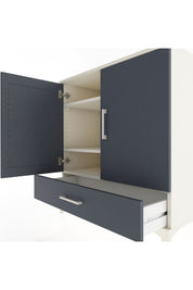 Hyperion Şifonyer 3 Raflı Tek Çekmeceli 2 Kapaklı 88x44x96 Aytaşı-Antrasit