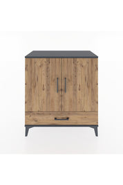 Hyperion Şifonyer 3 Raflı Tek Çekmeceli 2 Kapaklı 88x44x96 Antrasit-Çam