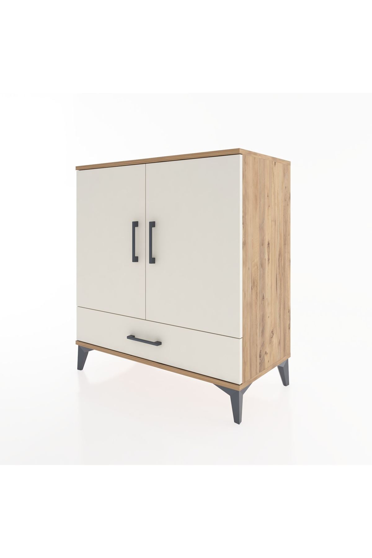 Hyperion Şifonyer 3 Raflı Tek Çekmeceli 2 Kapaklı 88x44x96 Çam-Aytaşı