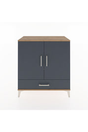 Hyperion Şifonyer 3 Raflı Tek Çekmeceli 2 Kapaklı 88x44x96 Çam-Antrasit