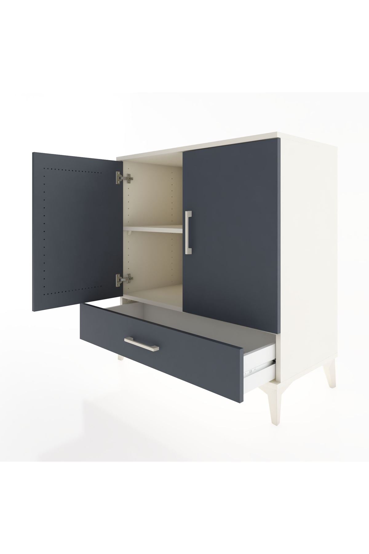 Hyperion Şifonyer 2 Raflı Tek Çekmeceli 2 Kapaklı 88x44x96 Aytaşı-Antrasit