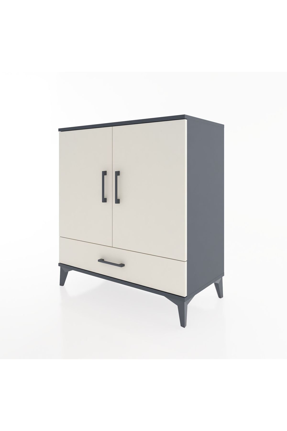 Hyperion Şifonyer 2 Raflı Tek Çekmeceli 2 Kapaklı 88x44x96 Antrasit-Aytaşı