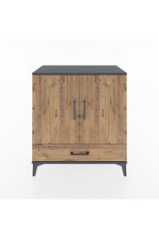 Hyperion Şifonyer 2 Raflı Tek Çekmeceli 2 Kapaklı 88x44x96 Antrasit-Çam