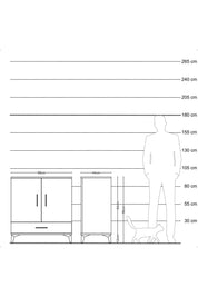 Hyperion Şifonyer Tek Raflı Tek Çekmeceli 2 Kapaklı 88x44x96 Antrasit-Aytaşı