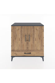 Hyperion Şifonyer Tek Raflı Tek Çekmeceli 2 Kapaklı 88x44x96 Antrasit-Çam