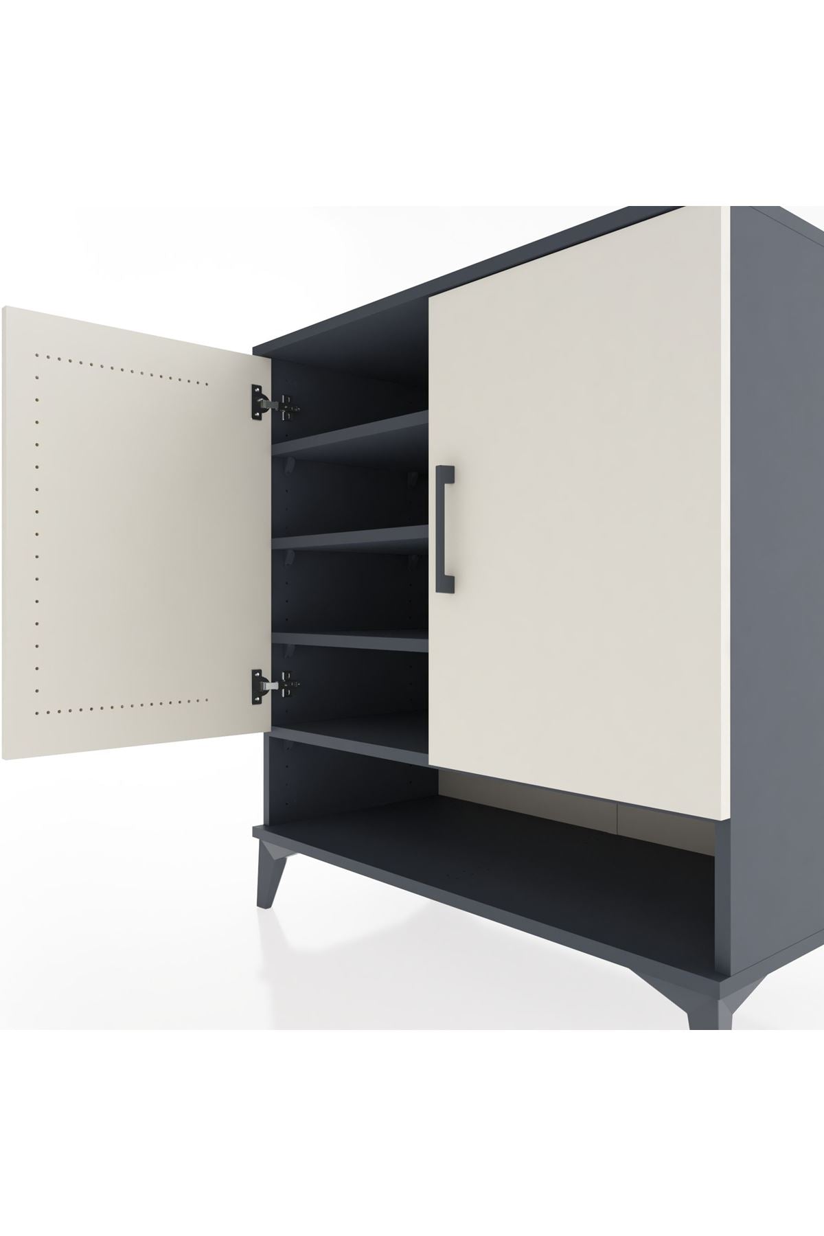 Hyperion Şifonyer 4 Raflı 2 Kapaklı 88x44x96 Antrasit-Aytaşı