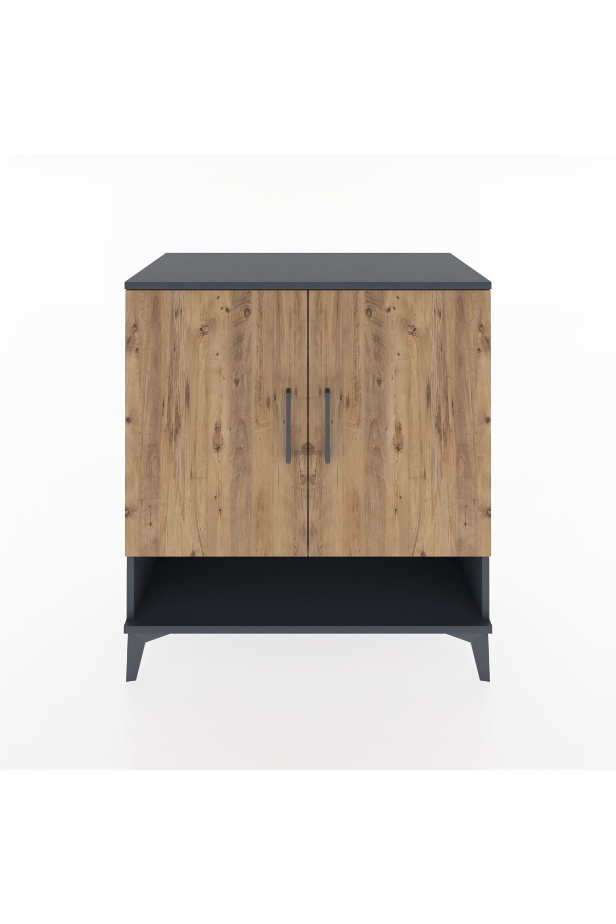 Hyperion Şifonyer 4 Raflı 2 Kapaklı 88x44x96 Antrasit-Çam