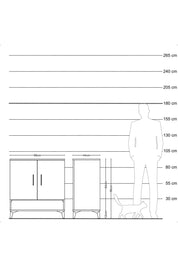 Hyperion Şifonyer 4 Raflı 2 Kapaklı 88x44x96 Çam-Antrasit