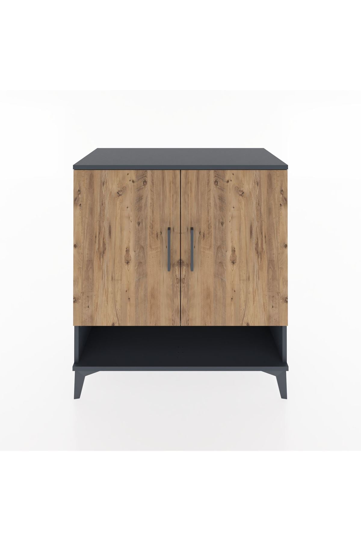 Hyperion Şifonyer 3 Raflı 2 Kapaklı 88x44x96 Antrasit-Çam