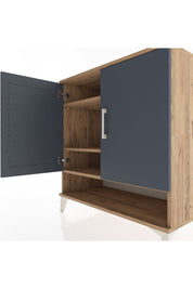 Hyperion Şifonyer 3 Raflı 2 Kapaklı 88x44x96 Çam-Antrasit
